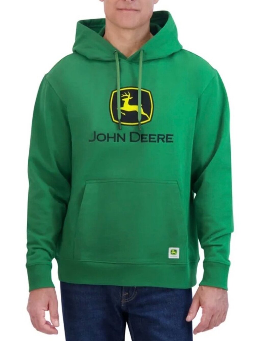 John Deere Men's Fleece Embroidered Hoodie, Green , Size Small- New with Tags